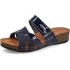 Fly Flot Ciabatta Donna in Ecopelle con Fascia e Strappo Regolabile, Fodera Traspirante Air Flot, Sottopiede Imbottito in Pelle, Sandali, Turchese, 39 EU