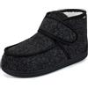 GURGER Pantofole Uomo Invernali Calde Stivaletto Pantofole da Casa Diabetici Scarpe da Casa Chiuse Ciabatte in Peluche con Suola Antiscivolo Nero 42 43