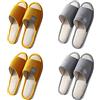 Teceyfeet Set di Ciabatte Ospiti,4 Paia Pantofole Ospiti Antiscivolo Lavabili Pantofole Aperte Sulla Punta Confortevole Pantofole per Donna Uomo Casa Hotel Spa Matrimonio Famiglia Viaggio，4 Taglie