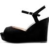 Castamere Donna Chunky Blocco Alto High Zeppa Piattaforma Tacco Heel Aperte sulla Punta Cinturino alla Caviglia Sandali Slingback Fibbia Classico 10 CM Heels