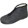 Intermax Pantofole da uomo, con chiusura lampo, foderate con lana vergine e rivestite in feltro, di colore antracite, Nero (antracite.), 43 EU