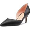 NobleOnly Donna Spillo Medio Tacco Heel a Punta Pumps Two-Piece Slip-on da Matrimonio Sexy 6 CM Heels Nero 40 EU