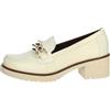 PITILLOS Mocassini Tacco In Pelle 2720 Crema