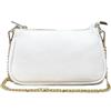 Chicca Borse Borsetta da donna in pelle, borsa a tracolla clutch pochette (Bianco)