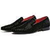 Generic Xingyue Aile Scarpe da Uomo in Pelle da Uomo Estate Strass Strass Trendy Solid Color Scarpe da Uomo di Grandi Dimensioni Sintetiche PU. Scarpe Nere