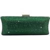 Boutique De FGG Borsa da sera lunga con strass per donne, pochette formale con strass da festa, borsa da sera in cristallo per matrimoni, Piccolo