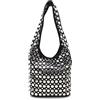 Qiannaura Y2K Borsa Hobo a Tracolla Borsa a Mano con Borchie per Donne Borsa Tote Autunno Tendenza Portafoglio, nero, 9 x 4 x 19 inches
