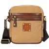 TYT Ponente, Borsa a Tracolla da Uomo, Compatta in Wax Canvas e Pelle, Shoulder Bag con Doppio Scomparto e Tasche con Zip, Tracolla Regolabile, 21x18x4 cm