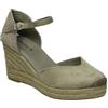 Skydiva Espadrillas con zeppa Aesthetic + da donna - iute da sparto, con fibbia - Espadrilles con zeppa alta e confortevole, eleganti e versatili, Verde, 37 EU