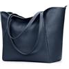 KALIDI Grandi borse tote da donna, con manici superiori, in pelle PU con cerniera per lavoro, shopping, scuola, viaggio, Blu scuro, 35 cm x 17 cm x 36 cm