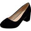 Gicoiz Calzature Donna Basic Punta Rotonda Senza Chiusura Block Tacco Medio Pump