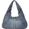 Niltracy - Borsetta in denim, borse in jeans alla moda per donna, borsa hobo in denim, borsa a tracolla Y2K, Blu denim