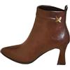 Generic Stivaletti da donna con tacco a spillo - Tacchi alti neri chiusi Chelsea Boots con chiusura lampo - Scarpe da sera eleganti in ecopelle, marrone, 38 EU