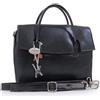 Catwalk Collection Handbags - Borsa a Tracolla da Lavoro - Valigetta 24 Ore Donna - Borsa a Mano Ufficio - Cartella Formato A5 - Ella - Nero