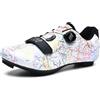 Hixingo Scarpe Uomo Donna Scarpe Strada Mountain Bike Compatibili Pedali SPD SPD-SL, Unisex Scarpes Ciclismo MTB Traspirante All'aperto per Bici 37-47EU (Bianco,43)