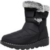 Fulidngzg Stivali da Neve Uomo Donna Invernali Impermeabili Pelo Calde con Bassi e Strappo Stivaletti Dopo Sci Scarpe Neve Antinfortunistiche Anfibi Militari Sneakers Antiscivolo per Montagna Trekking,Nero,45