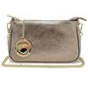 Chicca Borse Borsetta da donna in pelle, borsa a tracolla clutch (Bronzo)