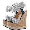 woileRQ Sandali con Zeppa con Plateau Bianco Solido Estivo da 17 Cm Sandali con Tacco Alto da Donna con Cinturino alla Caviglia Scarpe Aperte da Donna