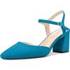 NobleOnly Donna Medio Chunky Blocco Tacco Heel Chiusa Quadrata Punta Slingback Cinturino alla Caviglia Sandali Feste Dress Scarpe 6.5 CM Heels