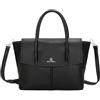 QUEEN HELENA Borsa a Mano Rigida con Tracolla Rimovibile Casual Elegante Donna M2010 (Nero)