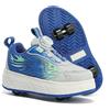 Mateju Scarpe con Rotelle Ragazzi e Ragazze, Pattini Bambini Scarpe da Skateboard Sportive all'aperto 2 in 1 con 4 Ruote Rimovibili Scarpe da Ginnastica Adolescente Moda Comode (Blu,36)