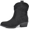 IF Fashion Stivali Stivaletti Camperos Cowboy Da Donna Western Camoscio Sintetico con Tacco Medio IF678-1 nero N.41