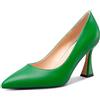 NobleOnly Donna Medio Tacco Heel Slip-on Chiusa a Punta Classico Dress Pumps Casual Ufficio Estate Scarpe 8.5 CM Heels Verde 37 EU