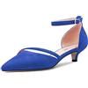 Castamere Donna Basso Gattini Tacco Heel Chiusa a Pumps Cinturino alla Caviglia Two-Piece Fibbia da Matrimonio Feste Sexy Dress Scarpe 3.5 CM Heels Blu A 39 EU
