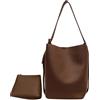 Fiorky Borsa tote alla moda for donna Borsa a secchiello casual di capacità Tracolla regolabile Borsa semplice in tinta unita con pochette abbinata