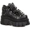 New Rock Stivaletti 106 S29 Unisex Con Plateau e Punk Nero Metallizzato 9