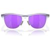 Oakley Oo9289 Frogskins Hybrid Occhiali da sole rotondi, Opaco Trasparente Lilla/Trasparente/Viola Prizm, 55 mm