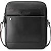 RONCATO Alaska Borsello Tracolla Uomo in Vera Pelle - Borsa a Spalla Elegante e Resistente, 23x27x6 cm, Tracolla Regolabile, Tasche Multiple - Nero