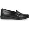 PAYMA - Mocassini in Pelle Comodi per Donna Anziana. Loafer Kiowa Casual Cuciti a Mano. Molto Flessibili. Suola in Gomma. Scarpa da Passeggio. Colore Nero e Oro.