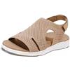 ilbcavne Sandali Aperti Donna Comfort Naturale, Sandali Estivi Donna con Zeppa Ortopedici, Slip-On Ultra Leggere Sandali da Donna Elasticizzati con Bocca di Pesce, Mesh Morbida Scarpe (Size:37EU,Color:beige)