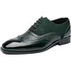 ENWIND Brogue Wingtip Scarpe da Città con Lacci in Pelle Uomo Derby Oxford Vintage Punta a Punta Business Scarpe da Sposa,Verde,45 EU