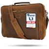 Baur since 1976 Baur borsa XXL in vera pelle - porta laptop extra large per 13, 14, 15 & 16 pollici - borsa business e cartella molto spaziosa - dimensioni notebook max. 38cm x 28cm (Pelle di bufalo marrone)