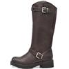 IF Fashion Scarpe Stivali da Donna Al Polpaccio Biker Motociclista Con Fibbie Anfibi YG883 t.moro N.38
