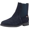 Tommy Hilfiger Donna Stivaletti Chelsea Flag Suede Piatti, Blu (Space Blue), 36