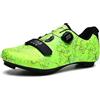 Hixingo Scarpe Uomo Donna Scarpe Strada Mountain Bike Compatibili Pedali SPD SPD-SL, Unisex Scarpes Ciclismo MTB Traspirante All'aperto per Bici 37-47EU (Verde,42)