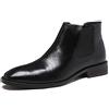 Generic11 Stivaletti Chelsea da Uomo Eleganti Stivali a Punta Impermeabili in Pelle retrò Stivaletti Antiscivolo Elasticizzati da Ufficio