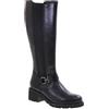 Valleverde 17120 Stivali Casual Donna Pelle Marrone Tacco Grosso 5Cm Suola Gomma Gambale Ginocchio