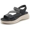 SMajong Sandali Sportivi da Donna Sandalo con Supporto Arco Plantare Comode e Regolabili Piatto Sandali Scarpe Estivi da Trekking da Spiaggia Nero 36 EU