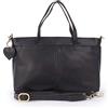 Gigi - Grande Borsa a Spalla Pelle - Cartella a Tracolla per Laptop - Borsa Tote Ufficio Donna - Valigetta 24 Ore - Tracolla Removibile - 6490 Nero