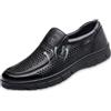 RenDiuJups Scarpe Uomo in Pelle Traforata - Mocassini Estivi Eleganti e Traspiranti | Sandali Business Casual con Suola Morbida Antiscivolo | Ideali per Anziani e Lavoro | Comode Scarpe da Papà(Black,42 EU)
