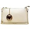 Chicca Borse Borsetta da donna in pelle, borsa a tracolla clutch (Latte)
