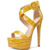 NobleOnly Donna Plateau Sandali Moda Cerniera Tacco a Spillo 15CM Piattaforma High Heels