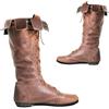 SIULAS Stivali in pelle PU - Lunghezza al ginocchio lacci UP Shoes - Renaissance Medieval Cosplay Halloween Boots Long Tubular Boots,Marrone,45