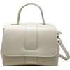 Chicca Borse Borsa a Mano Elegante con Tracolla da Donna in Pelle (Latte)
