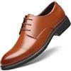 Kanggrei Scarpe con Rialzo Rialzate Oxford Traspiranti da Uomo 2,4 Pollici più Alte, Oxford Stringate in Pelle con Punta 2,4 Pollici più Alte(Color:Marrone,Size:43 EU)