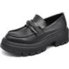 IF Fashion Scarpe Mocassini Loafers Slip On da Donna con Strass Platform Piatta Forma MP370-12 Nero N.40